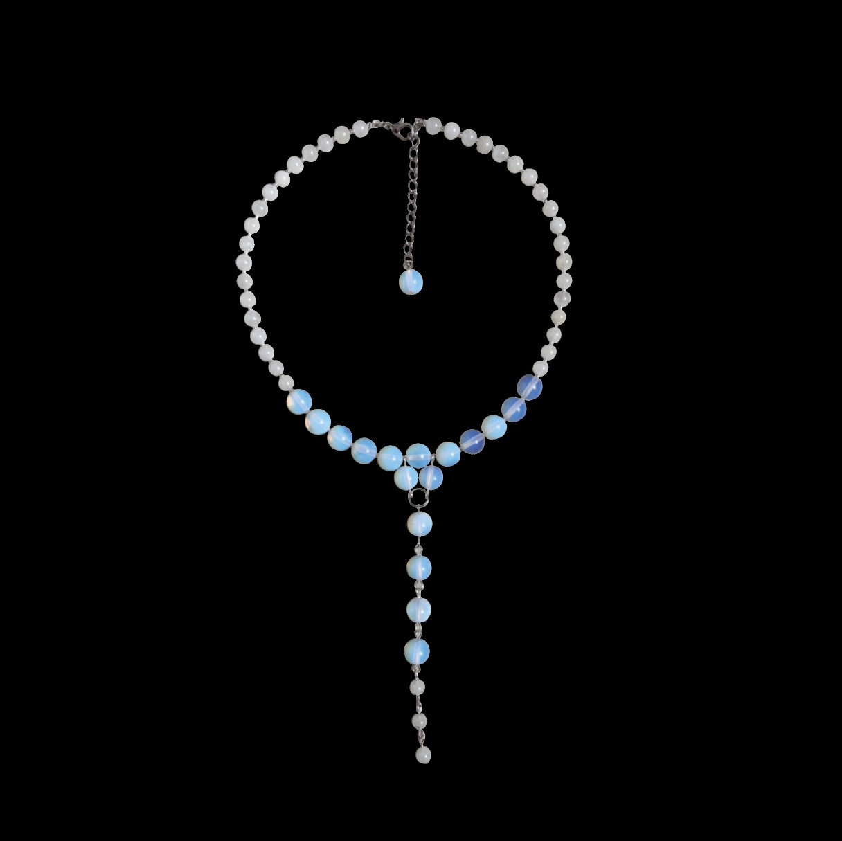 OPALITE + WHITE JADE SPINE NECKLACE