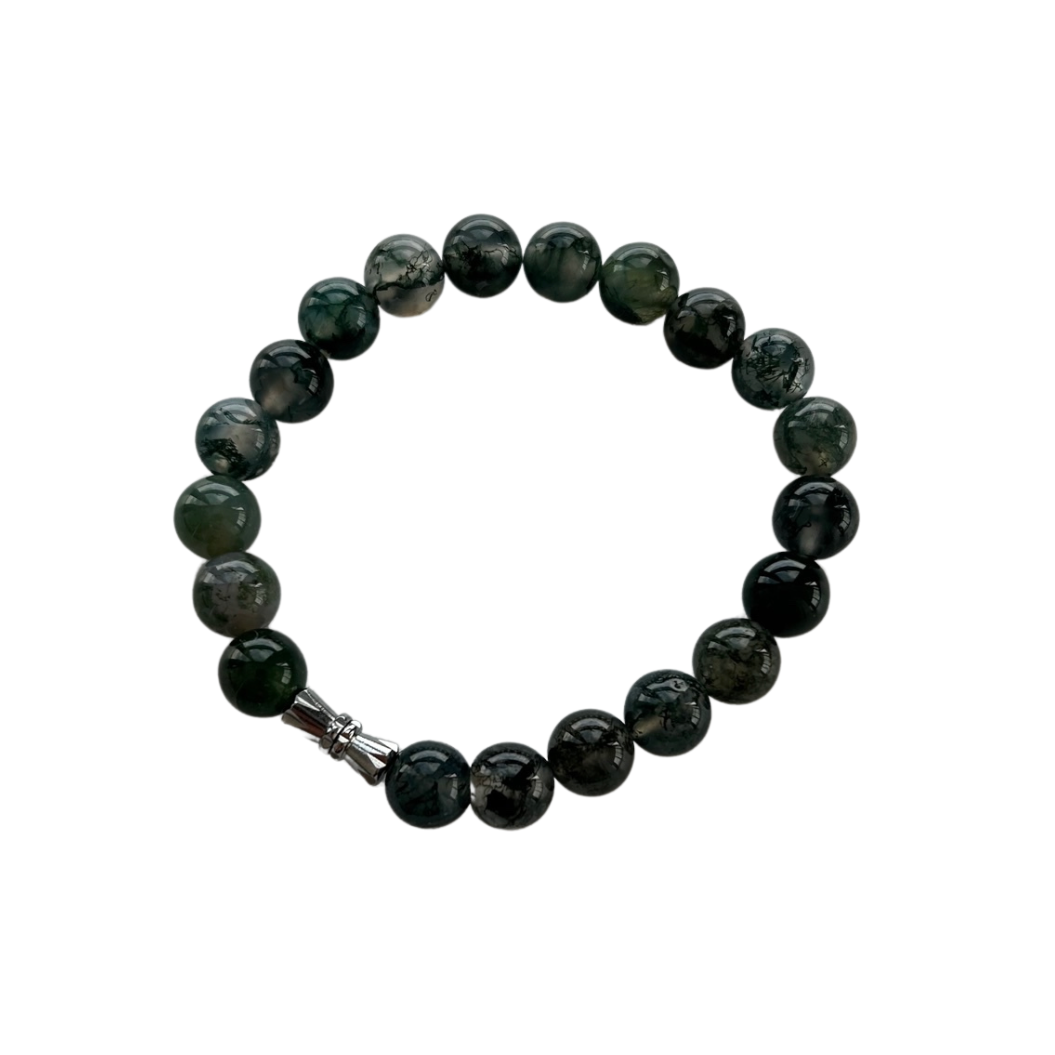 MOSS AGATE BRACELET 8MM