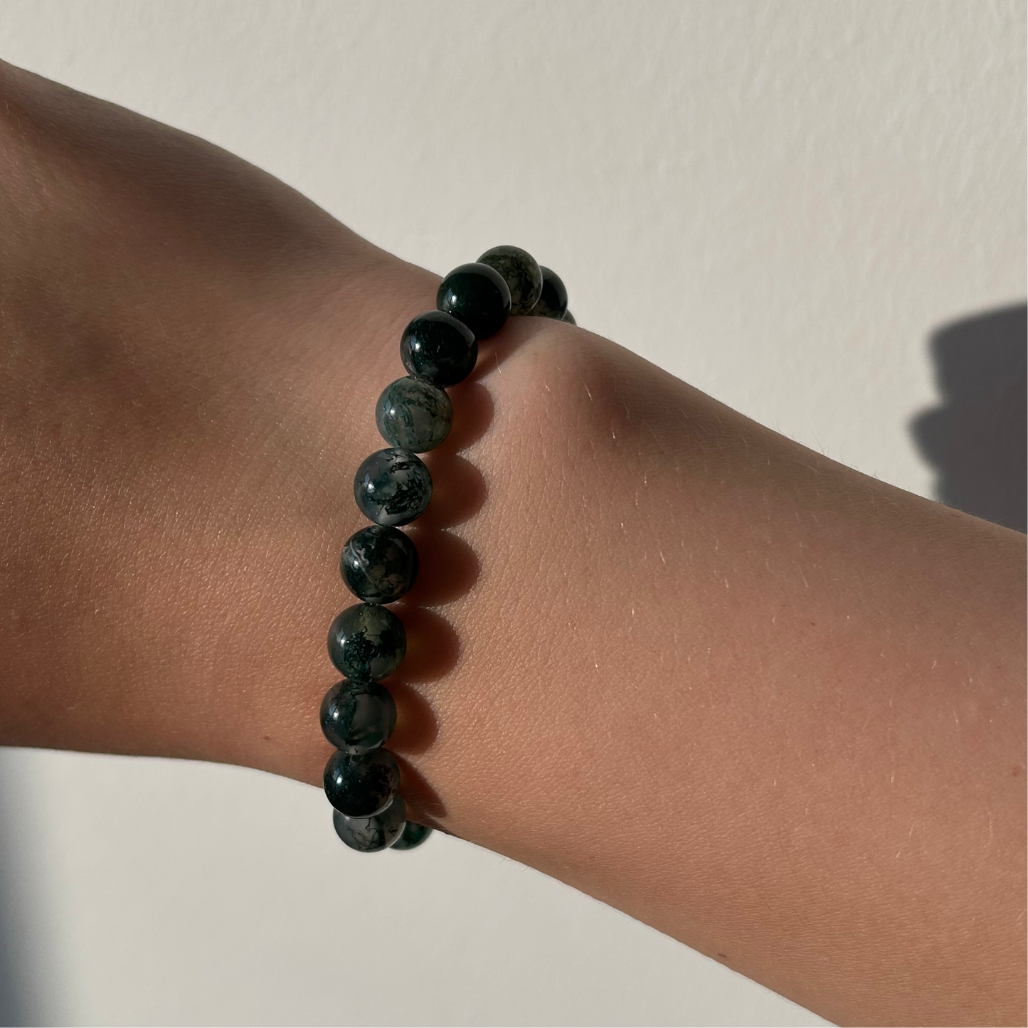 MOSS AGATE BRACELET 8MM