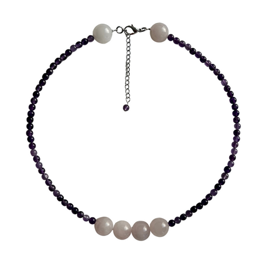 CALM - ROSE QUARTZ & AMETHYST NECKLACE