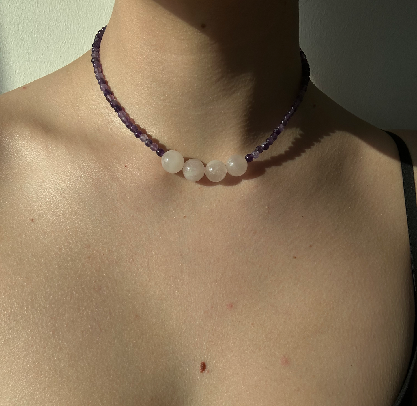 CALM - ROSE QUARTZ & AMETHYST NECKLACE