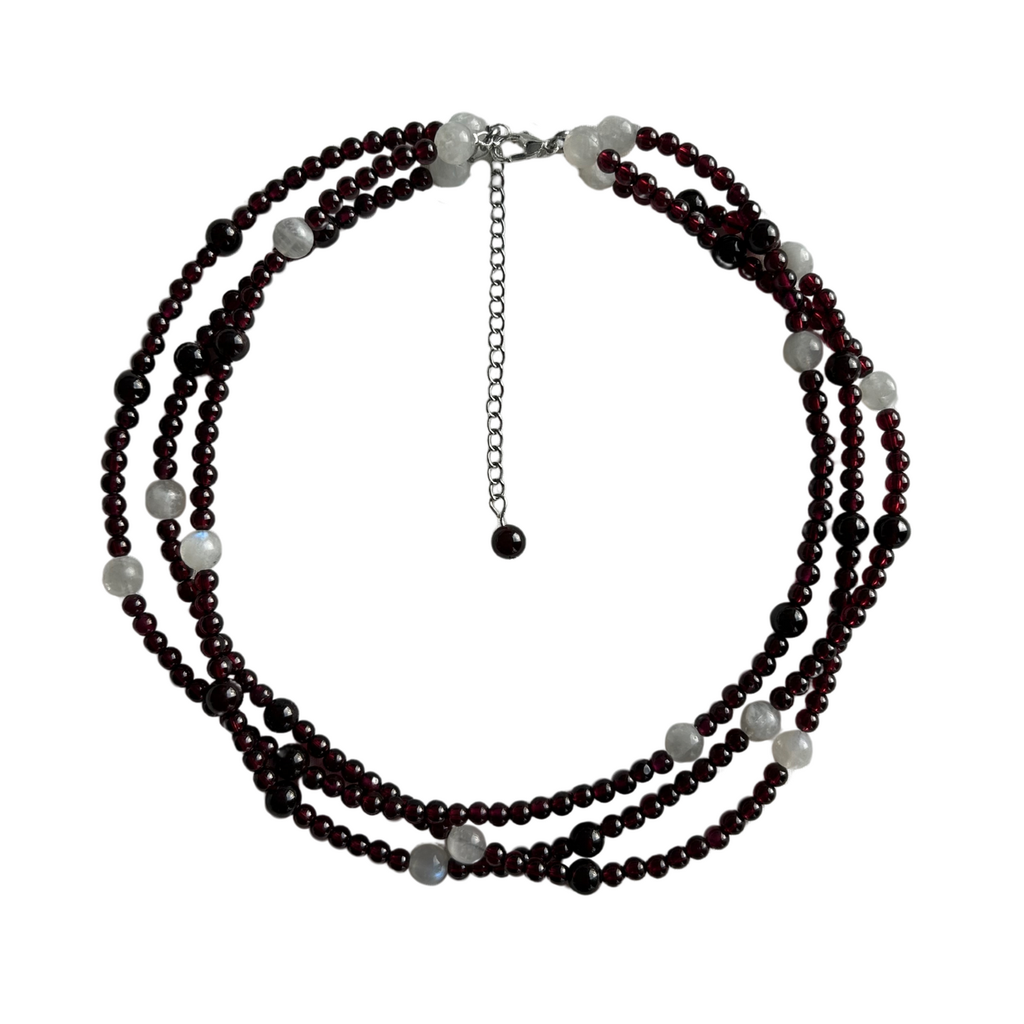 LOVE - GARNET AND MOONSTONE NECKLACE