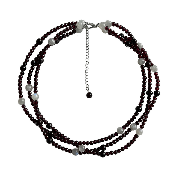 LOVE - GARNET AND MOONSTONE NECKLACE – GLEAM