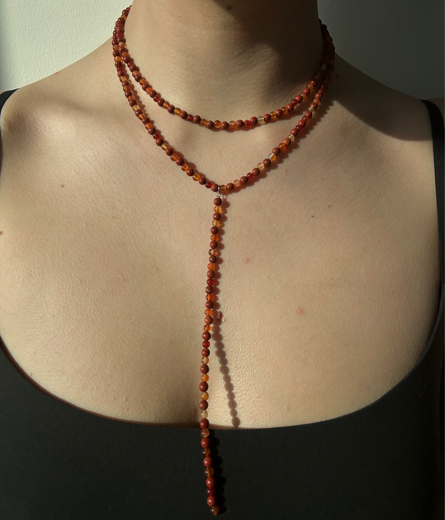 MOTIVATION - RED JASPER AND CARNELIAN NECKLACE