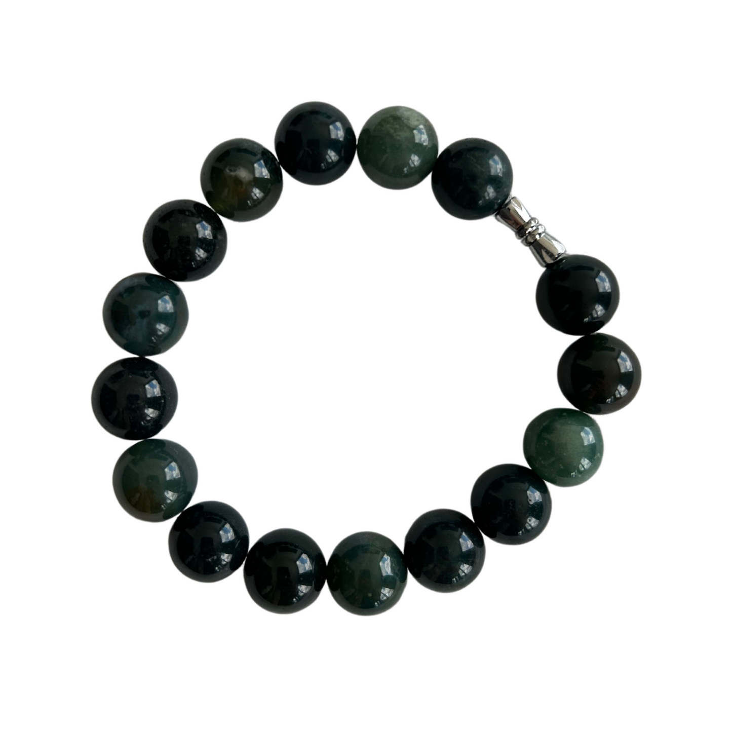 MOSS AGATE BRACELET 12MM