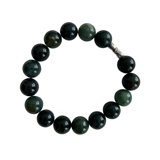 MOSS AGATE BRACELET 12MM