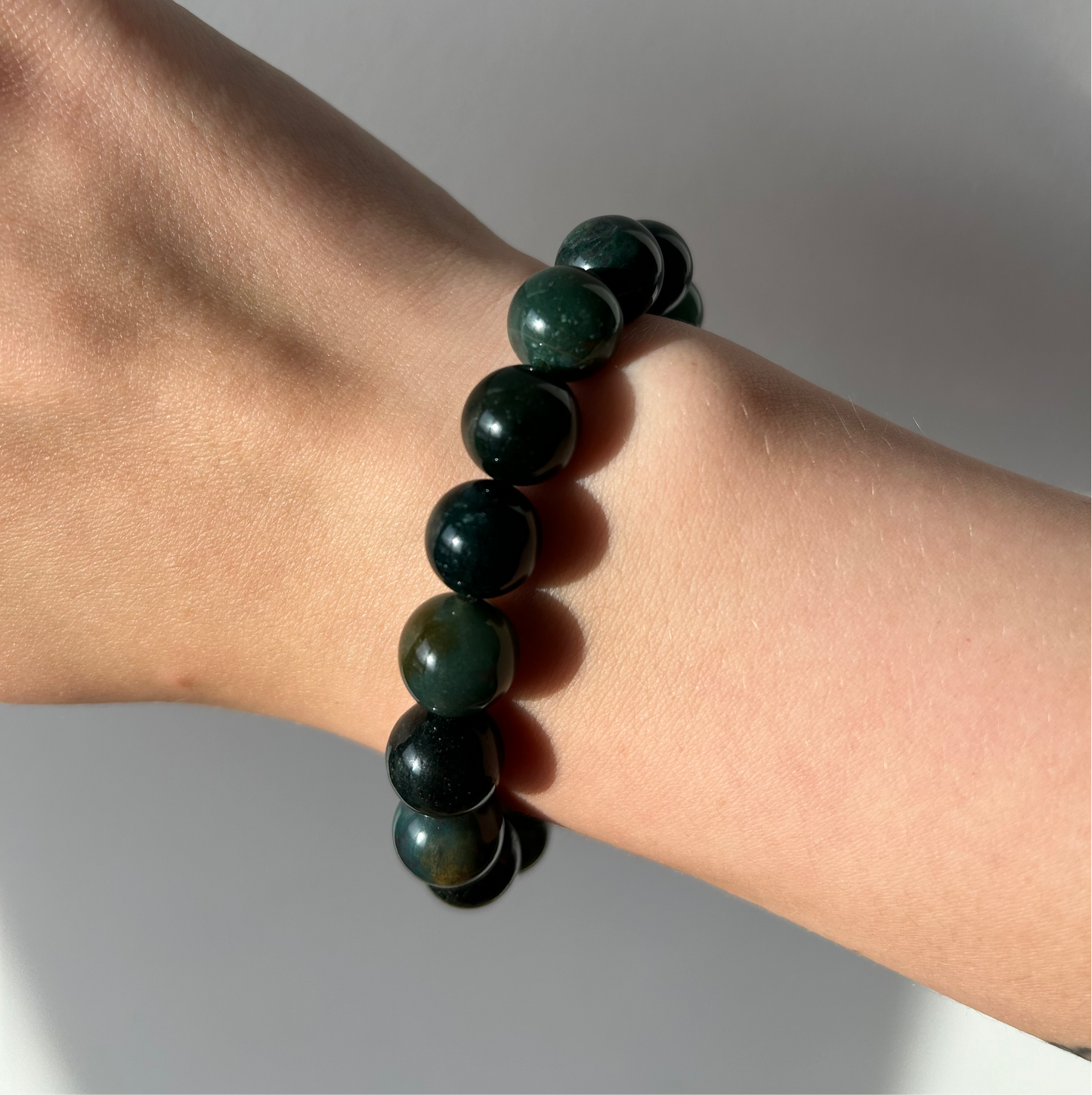 MOSS AGATE BRACELET 12MM