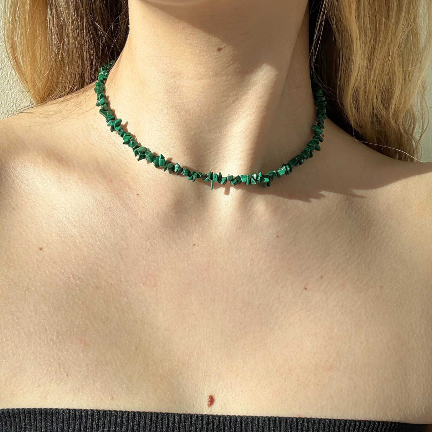 MALACHITE CHIP CHOKER