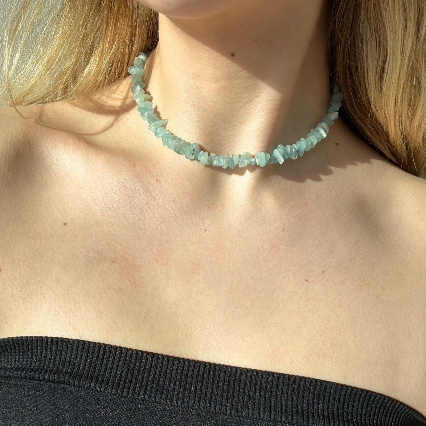 AQUAMARINE CHIP CHOKER