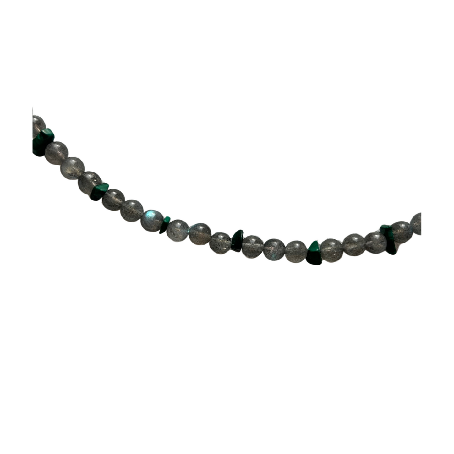 SPIRITUAL GROWTH - LABRADORITE AND MALACHITE NECKLACE