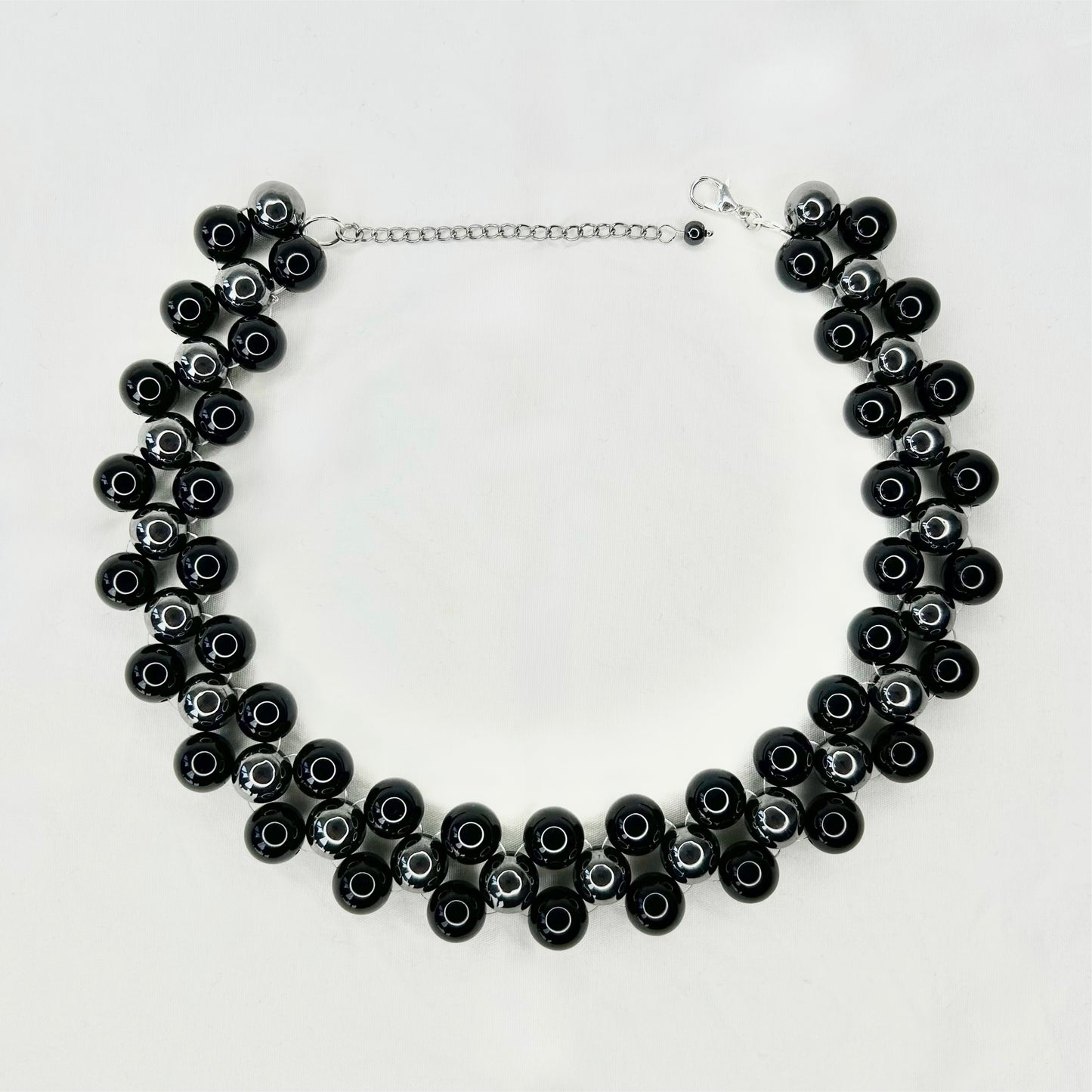 HEMATITE & ONYX WAVE CHOKER