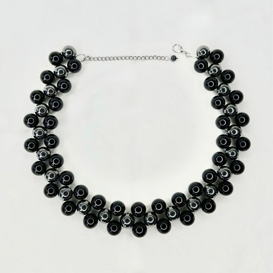 HEMATITE & ONYX WAVE CHOKER