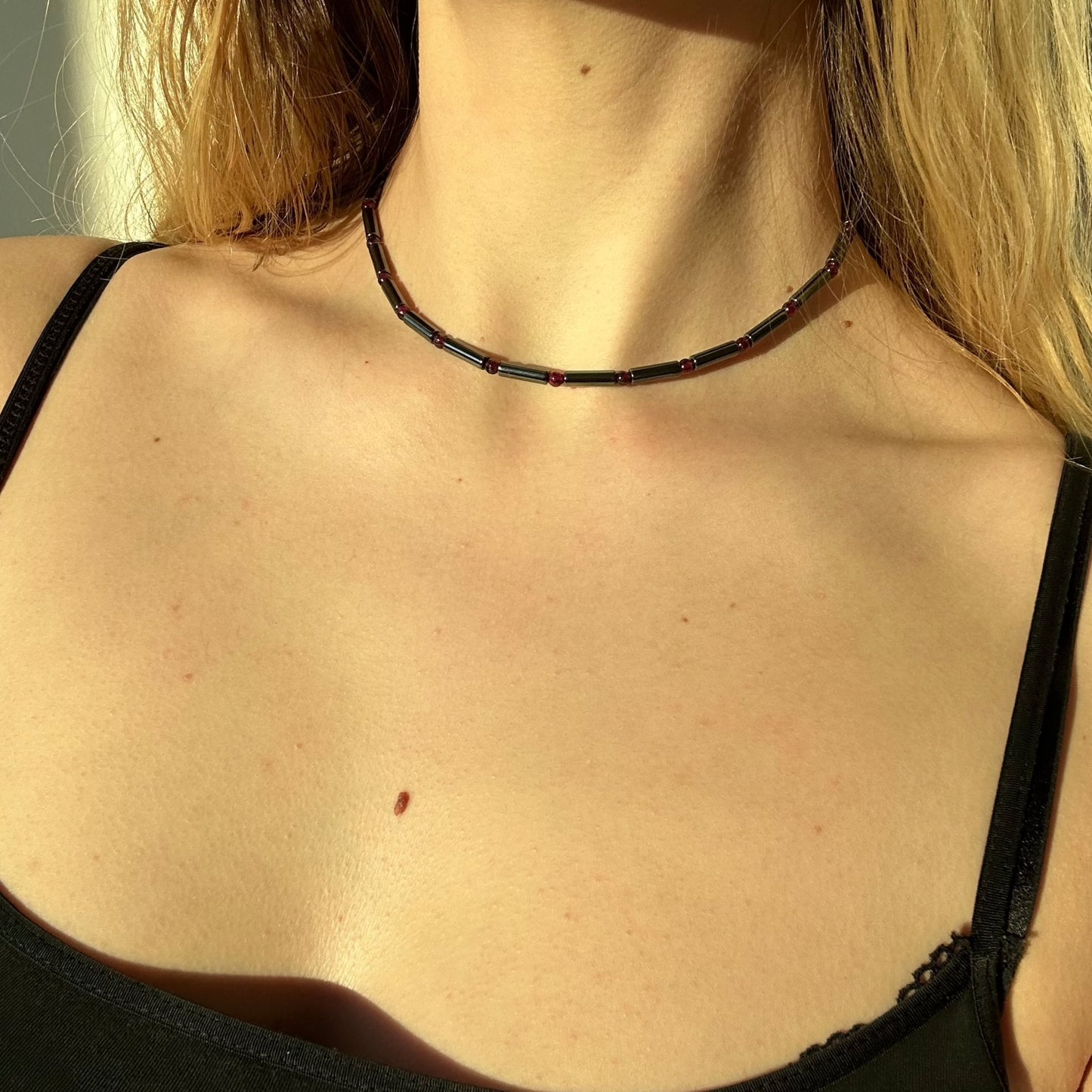 GARNET + HEMATITE CHOKER