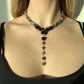 ONYX + BLOODSTONE JASPER SILVER CHAIN SPINE NECKLACE