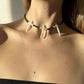 HEMATITE PEARL CROSS CHOKER