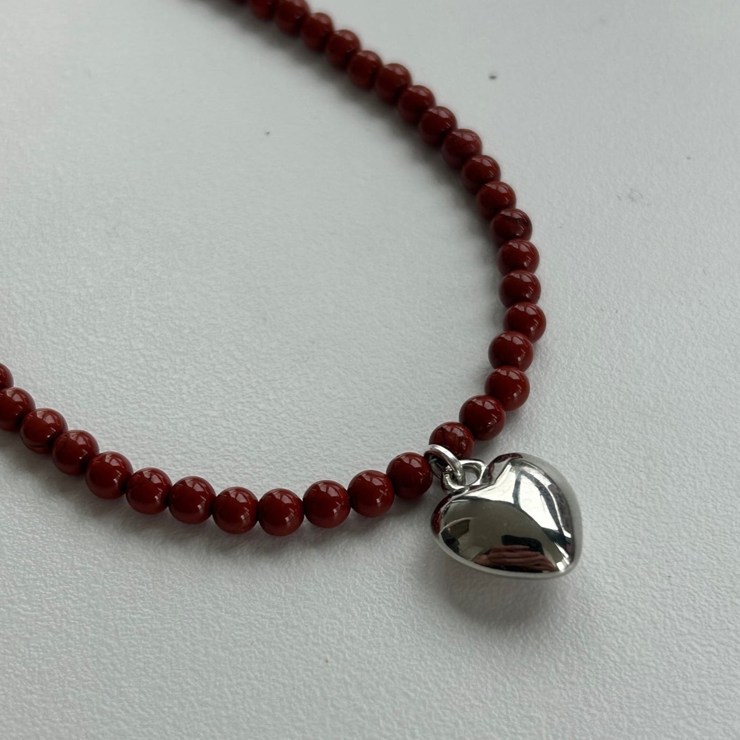 RED JASPER HEART NECKLACE