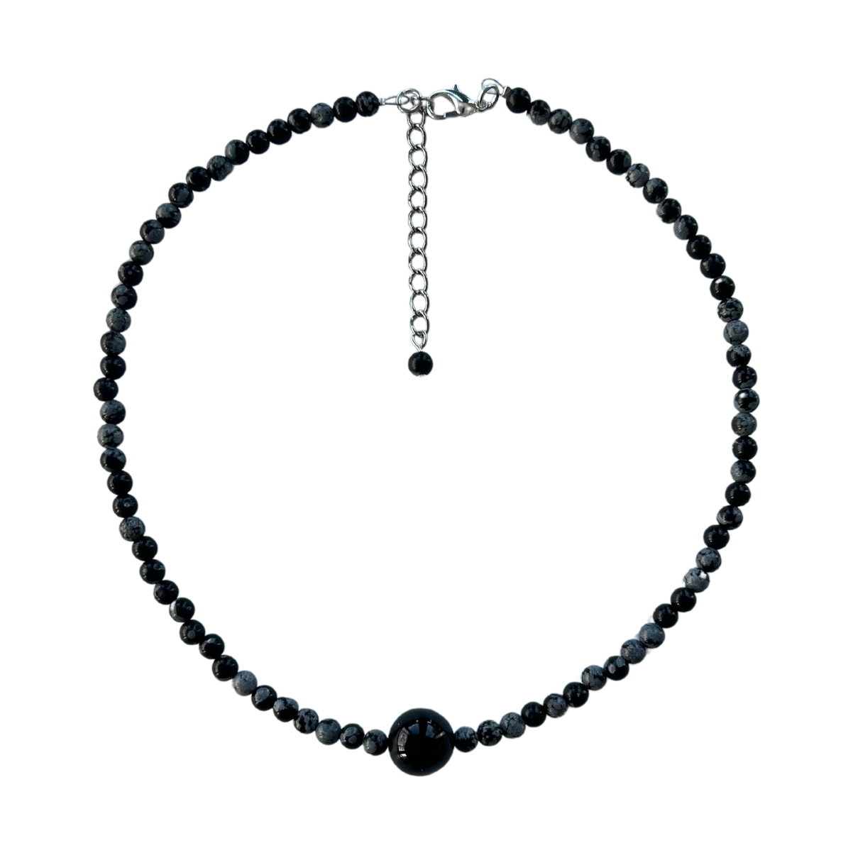 SNOWFLAKE OBSIDIAN + ONYX CHOKER