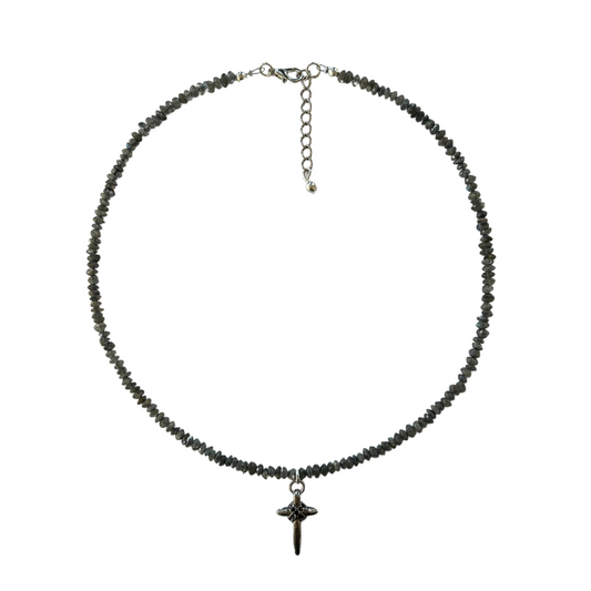 LABRADORITE CROSS NECKLACE