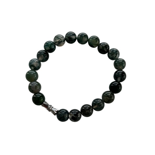 MOSS AGATE 8MM BRACELET