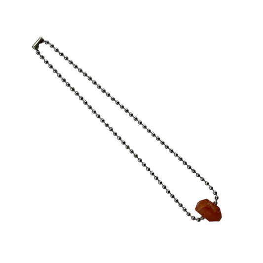 CARNELIAN SILVER CHAIN NECKLACE