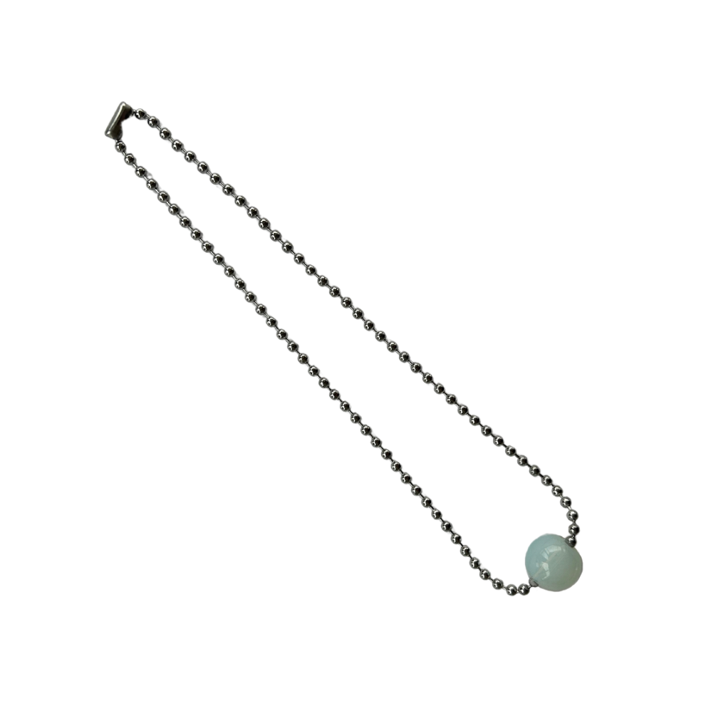 OPAL SILVER CHAIN NECKLACE