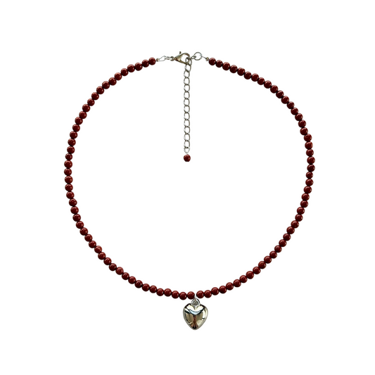 RED JASPER HEART NECKLACE