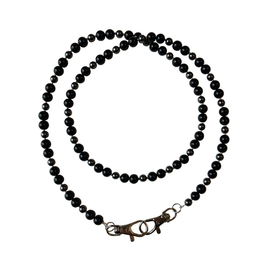 ONYX + HEMATITE NECKLACE